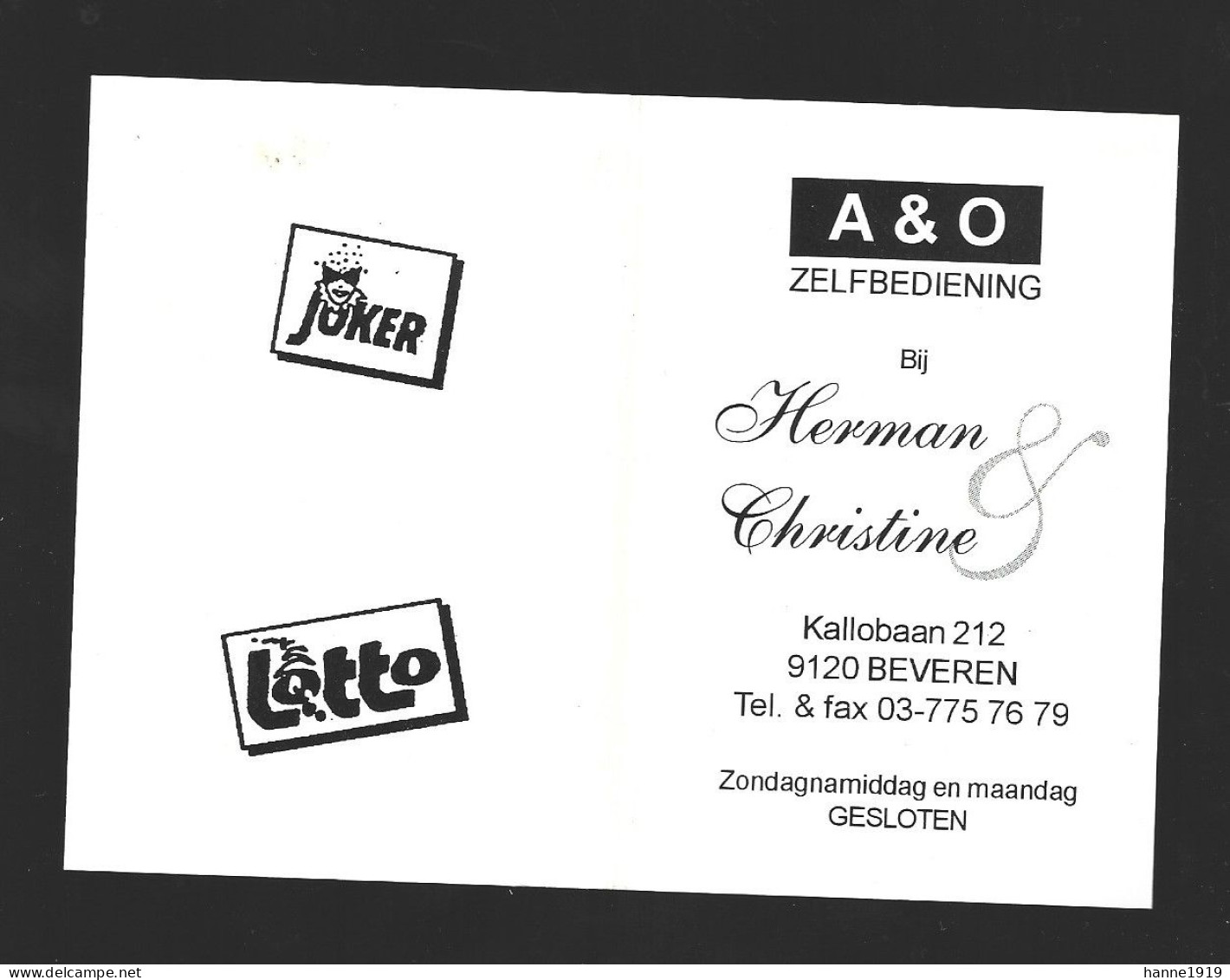 Beveren Kallobaan A&O Herman & Christine Kalender 2001 Calendrier Htje - Formato Piccolo : 2001-...