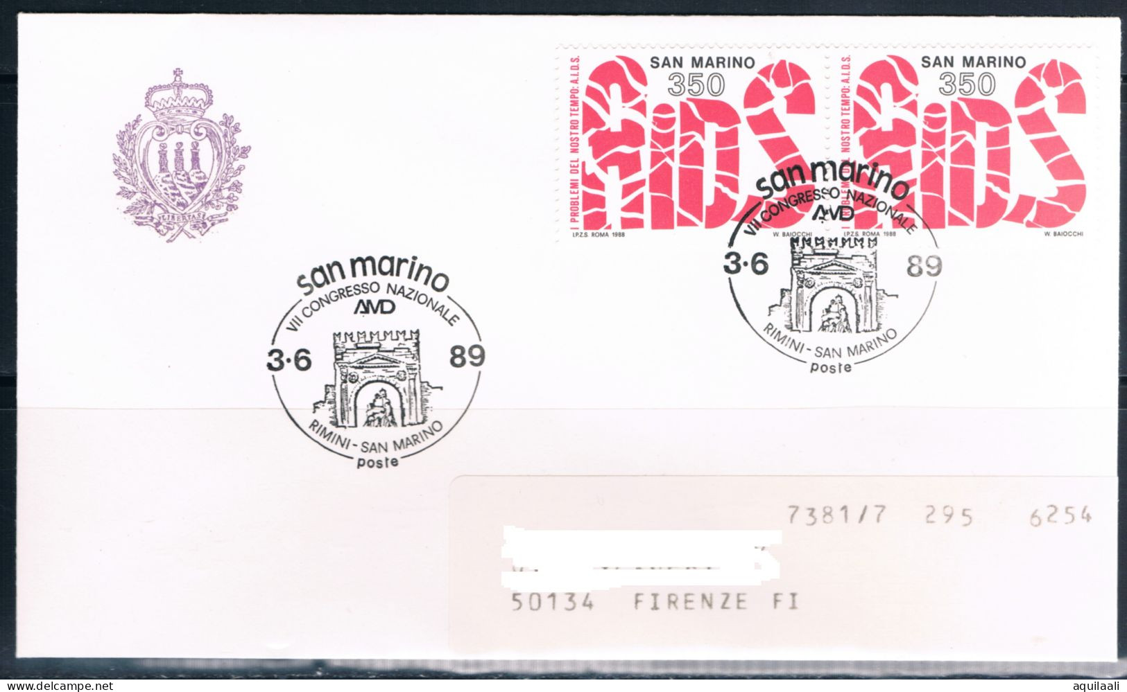 SAN MARINO 1989 - "VIII Congresso AIVD" ", Annullo Speciale. - Disease