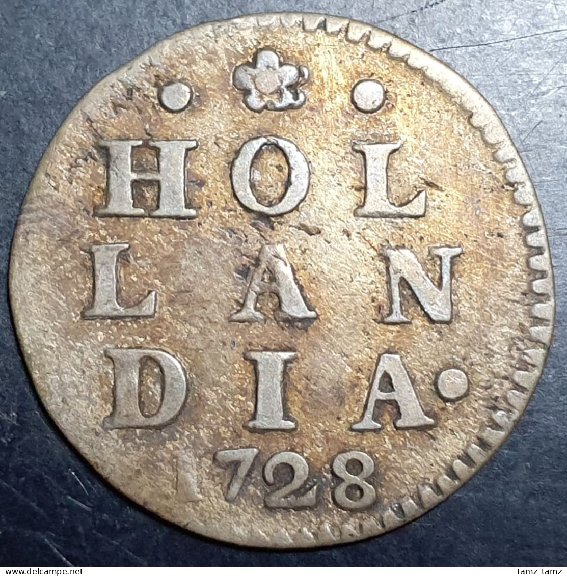 Provincial Dutch Netherlands Hollandia Holland 2 Stuiver 1728 Silver - Monnaies Provinciales
