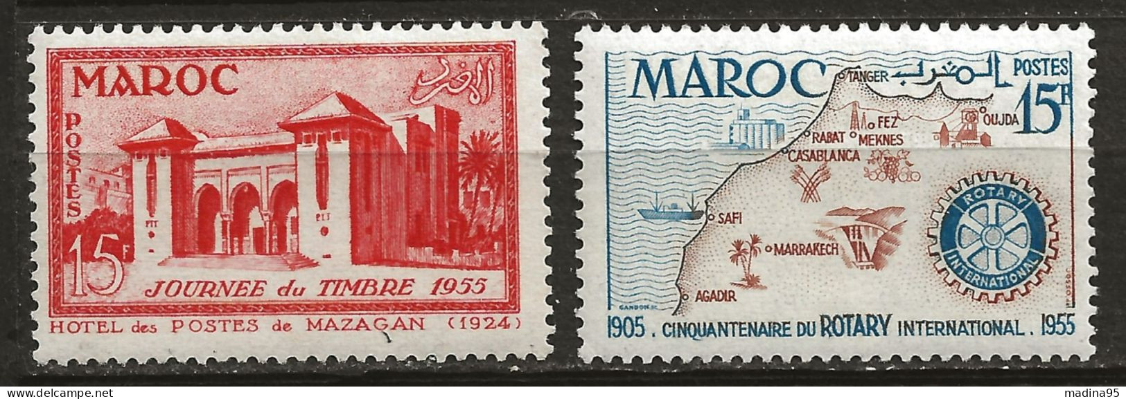 MAROC Colo:, **, N° YT 343 Et 344, TB - Neufs