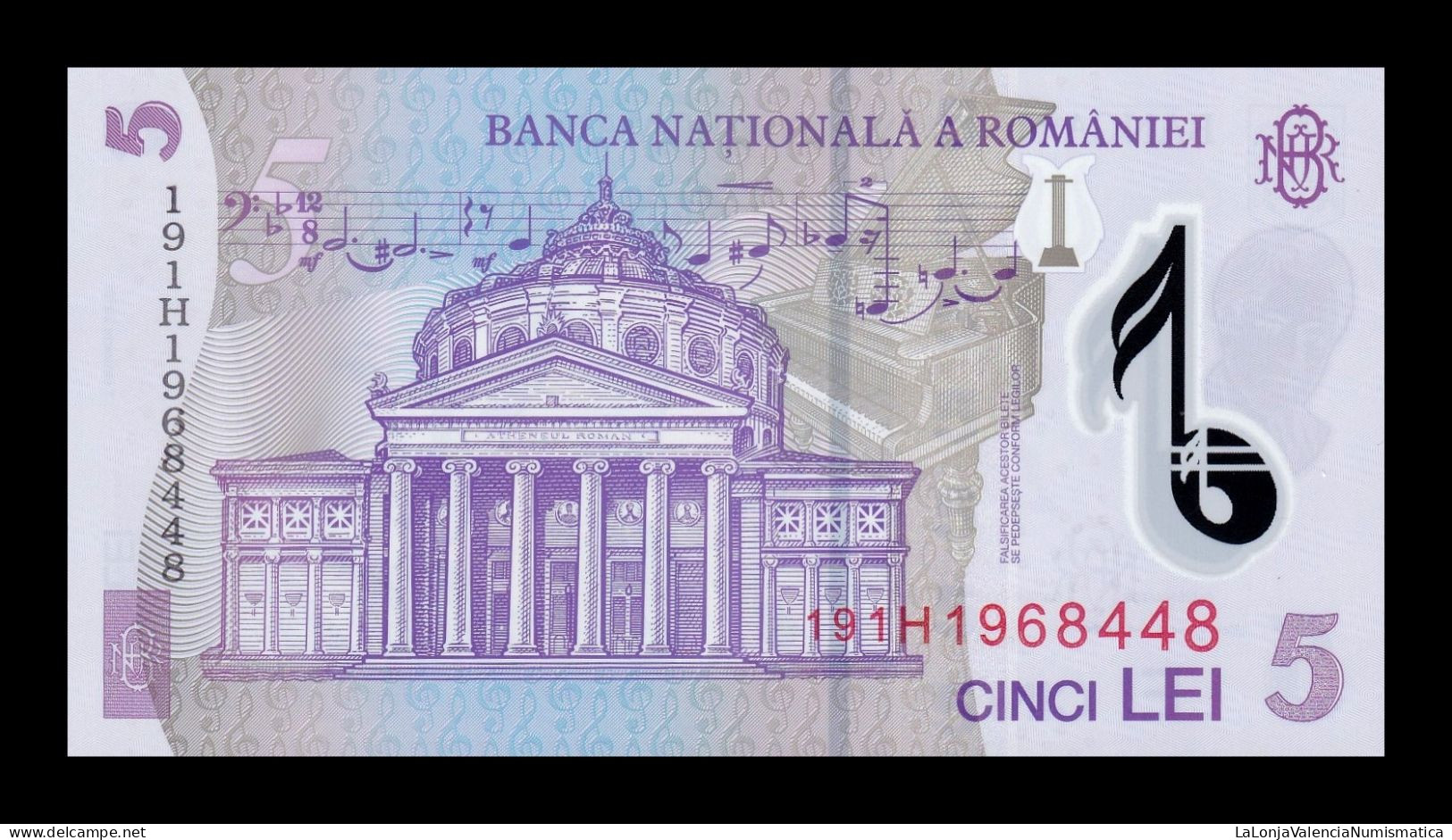 Rumanía Romania 5 Lei 2018 (2019) Pick 118j Polymer Sc Unc - Romania