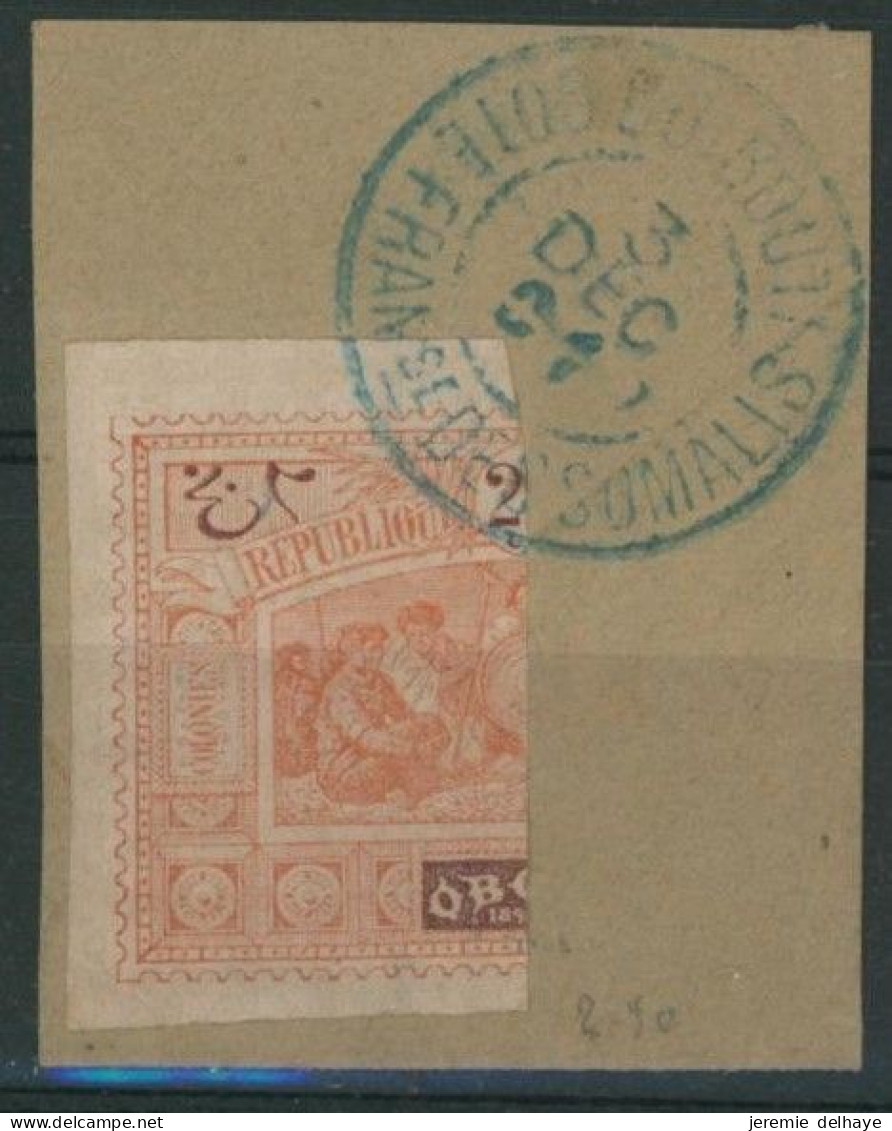 Colonies Françaises - Obock (Demi-timbre) : Yv N°53a Sur Fragment Obl DC Djibouti - Used Stamps