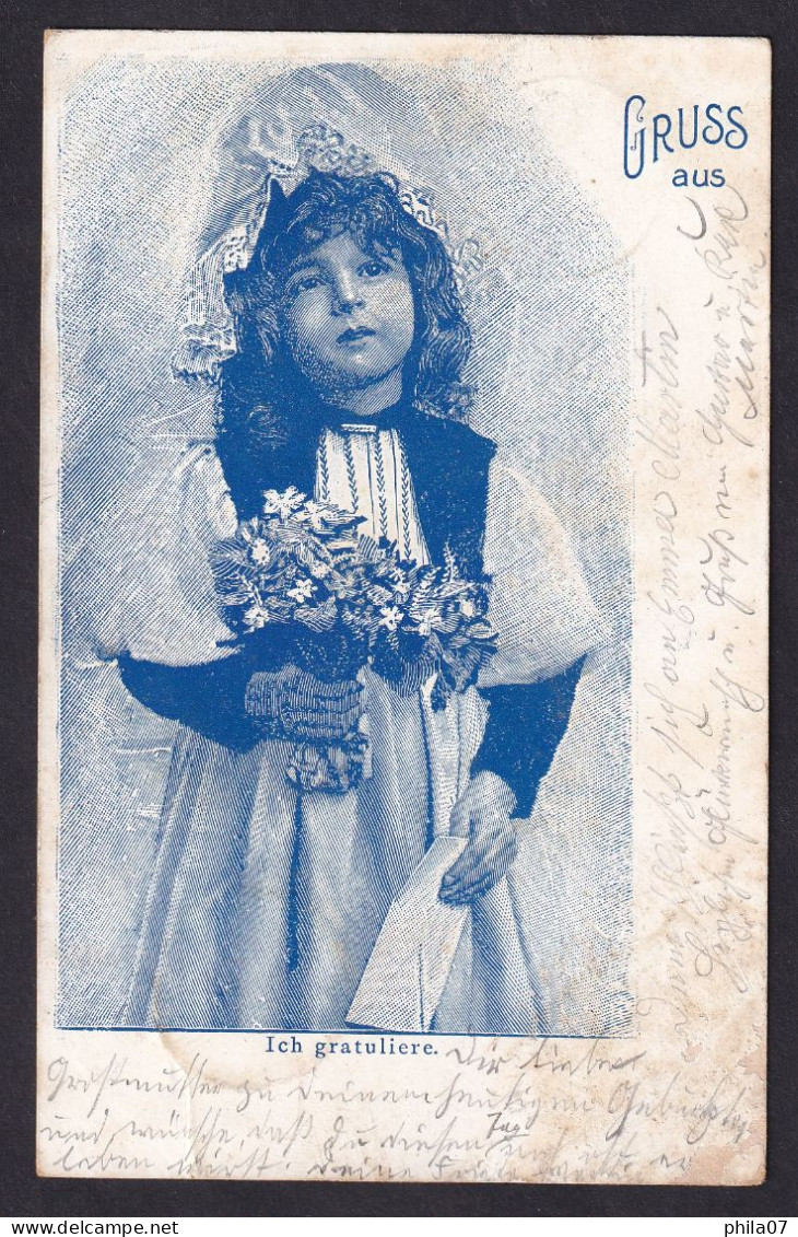 Gruss Aus....Ich Gratuliere / Year 1899 / Long Line Postcard Circulated, 2 Scans - Souvenir De...