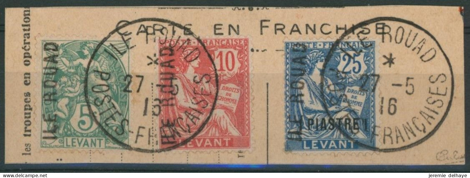 Colonies Françaises - Ile Rouad : Yv N°1/3 Sur Fragment Obl S.C. "Ile Rouad, Poste Françaises" (Luxe). Signé - Andere & Zonder Classificatie