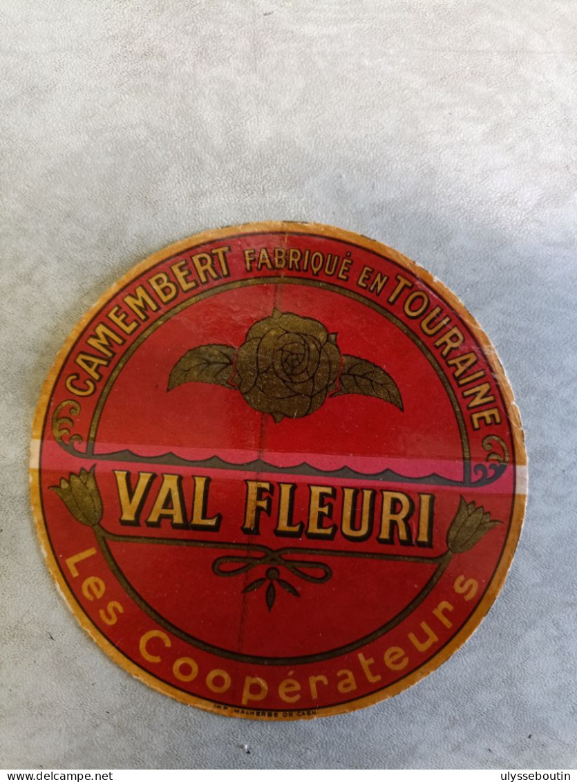 Étiquette Neuve Camembert Val Fleuri Touraine - Quesos