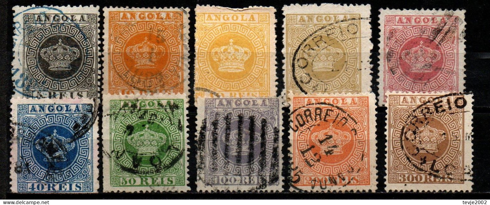 Angola 1870 - Lot Aus Mi.Nr. 1 - 9 - Gestempelt Used - Unterschiedliche Zähnungen - Angola