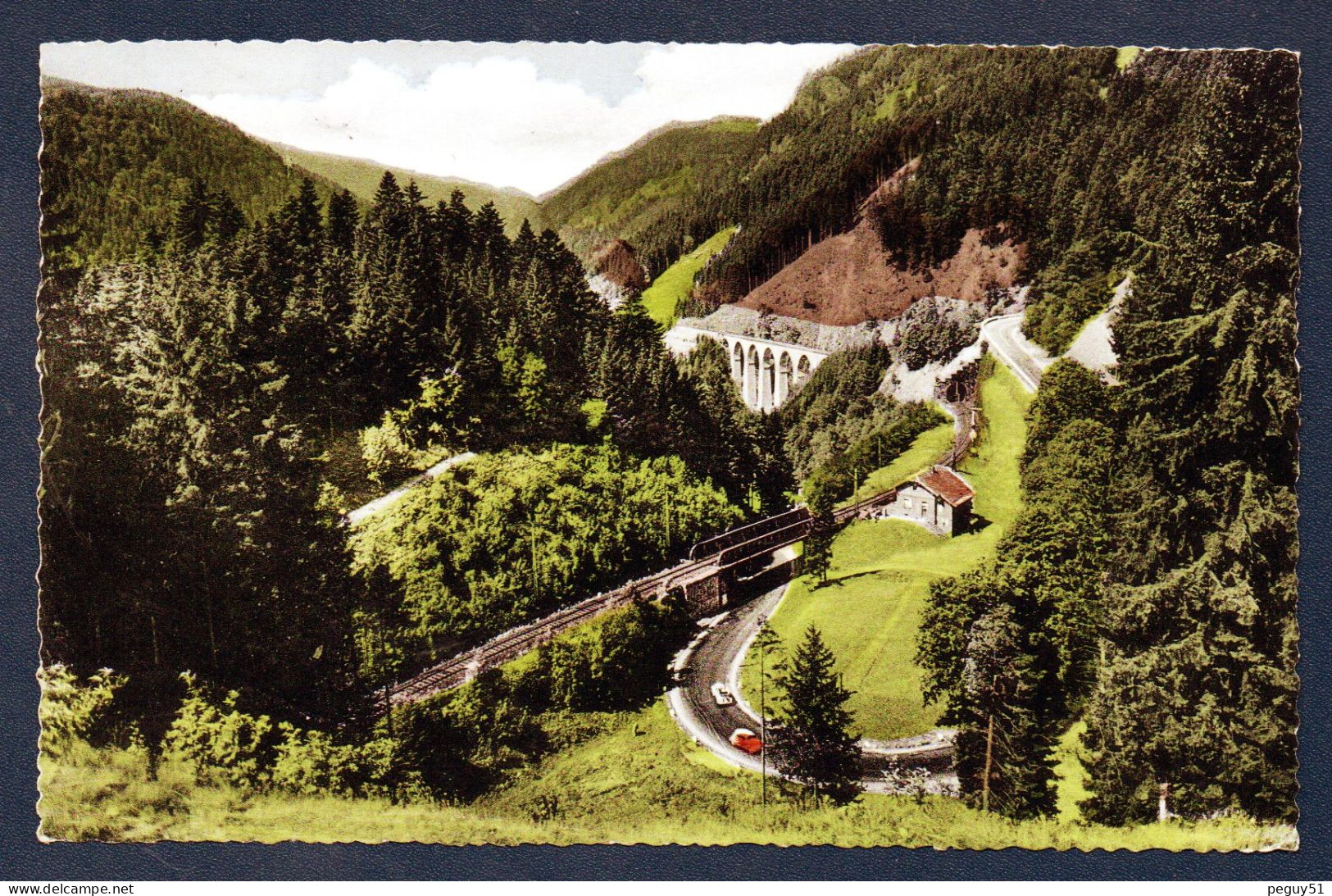 Höllental Im Schwarz Mit Ravennaschlucht. Höllentalbahn. Viaduc Ferroviaire De Ravenne. 1954 - Höllental