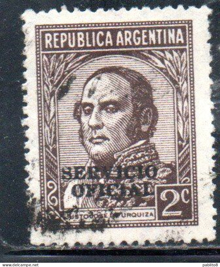 ARGENTINA 1938 1954 1940 OFFICIAL STAMPS SERVICE SERVICIO OFICIAL OVERPRINTED 2c USED USADO - Service