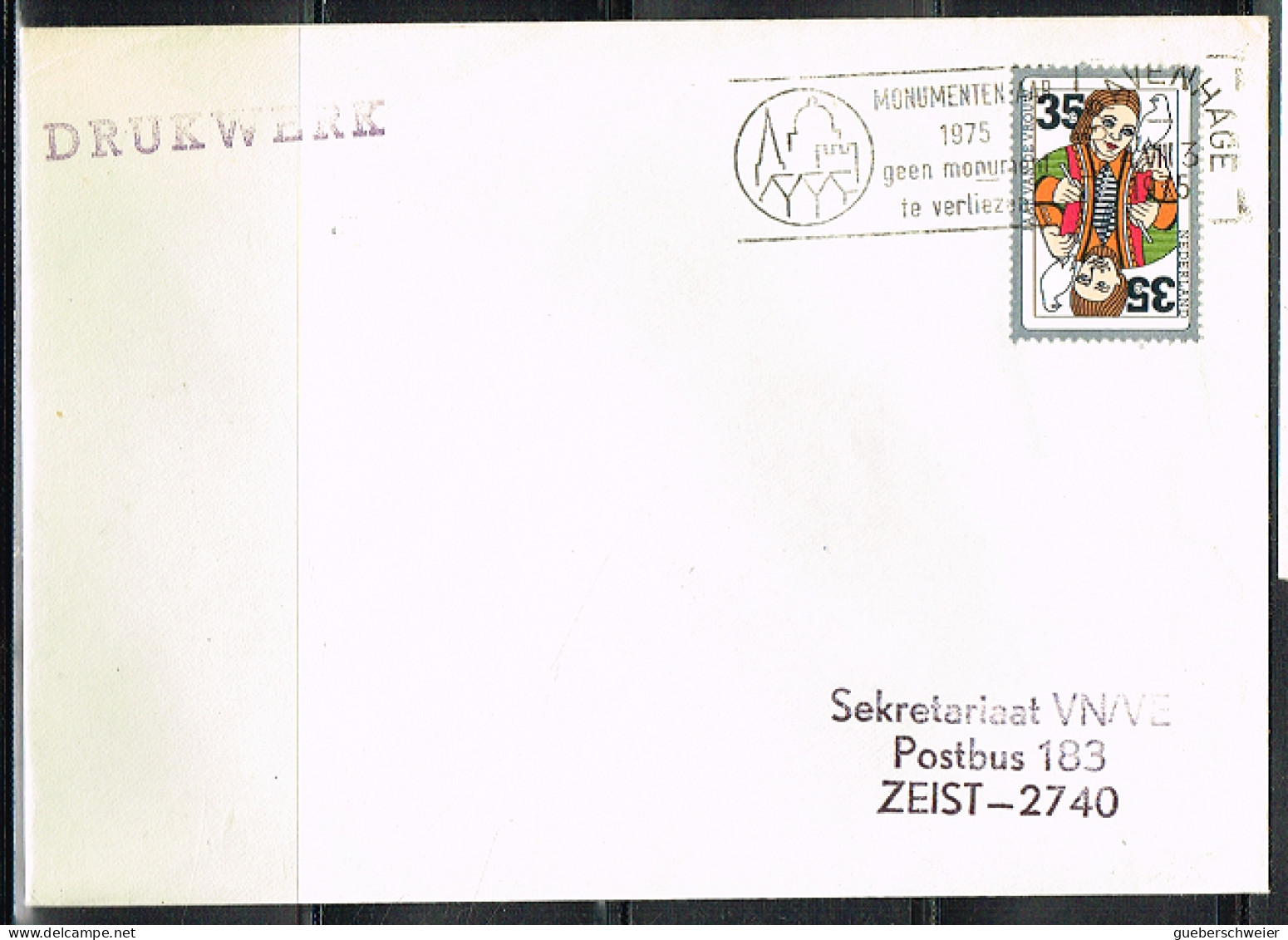 JEUX-L17 - PAYS-BAS N° 1026 Carte à Jouer Sur Lettre 1975 - Cartas & Documentos