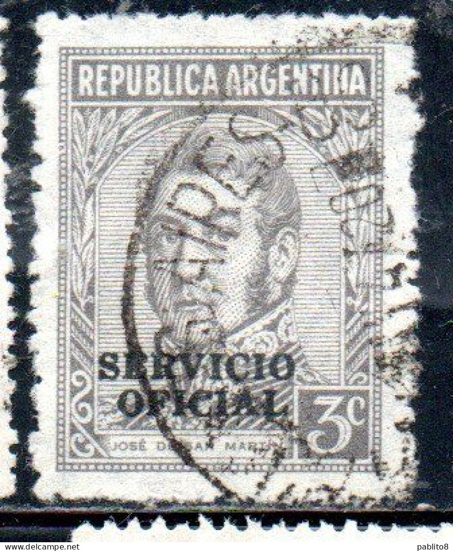 ARGENTINA 1938 1954 1939 OFFICIAL STAMPS SERVICE SERVICIO OFICIAL OVERPRINTED 3c USED USADO - Service