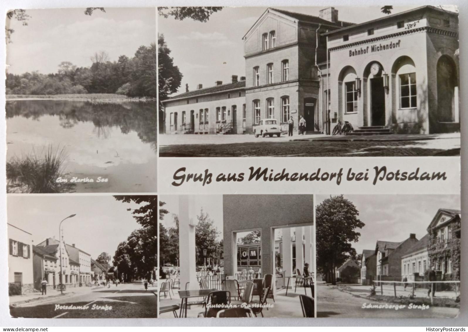 Gruss Aus Michendorf, Bahnhof, Potsdamer Straße, Autobahn-Raststätte, 1979 - Michendorf