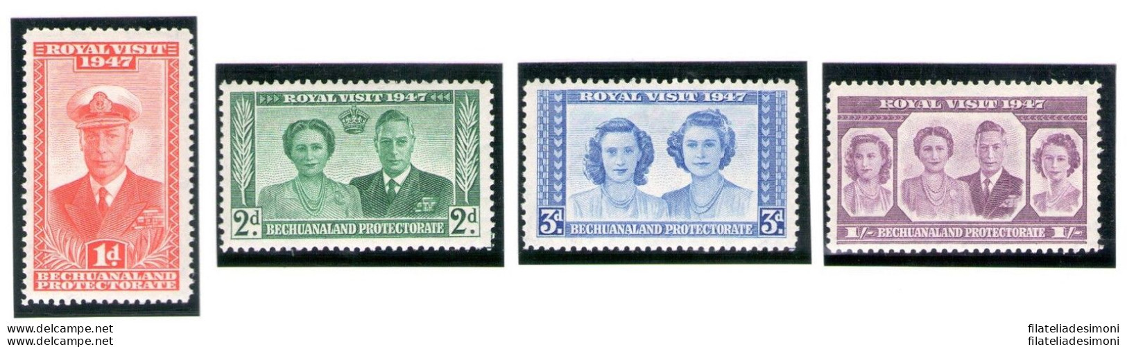 1947 BECHUANALAND Royal Visit 4 Val SG N. 132/135 MNH** - Sonstige & Ohne Zuordnung