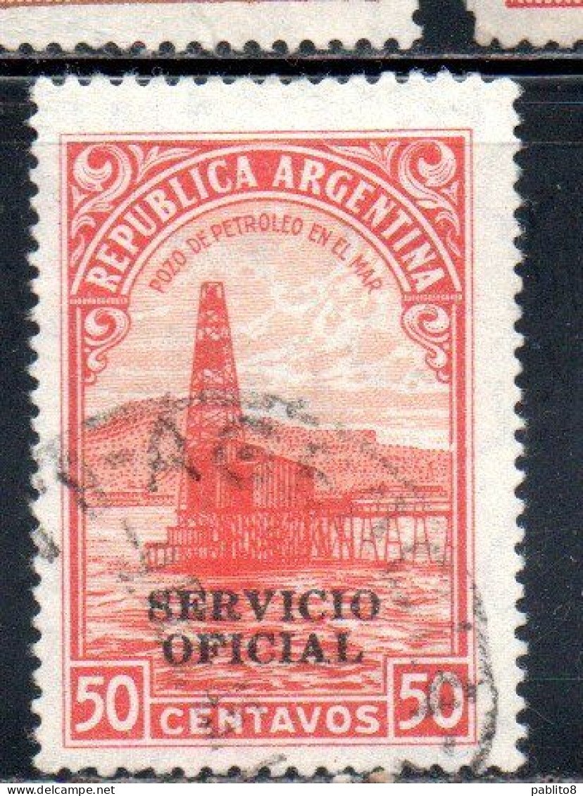 ARGENTINA 1938 1954 OFFICIAL STAMPS SERVICE SERVICIO OFICIAL OVERPRINTED 50c USED USADO - Service