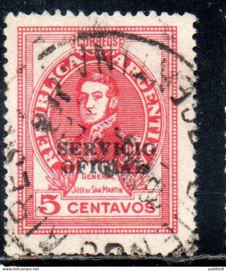 ARGENTINA 1938 1954 1953 OFFICIAL STAMPS SERVICE SERVICIO OFICIAL OVERPRINTED 5c USED USADO - Oficiales