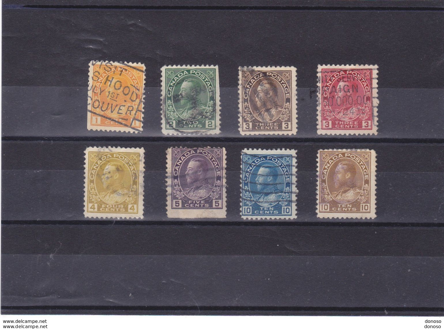 CANADA 1918 GEORGE V Yvert 108-113 +  116-117 Oblitéré, Used Cote : 7.50 Euros - Used Stamps