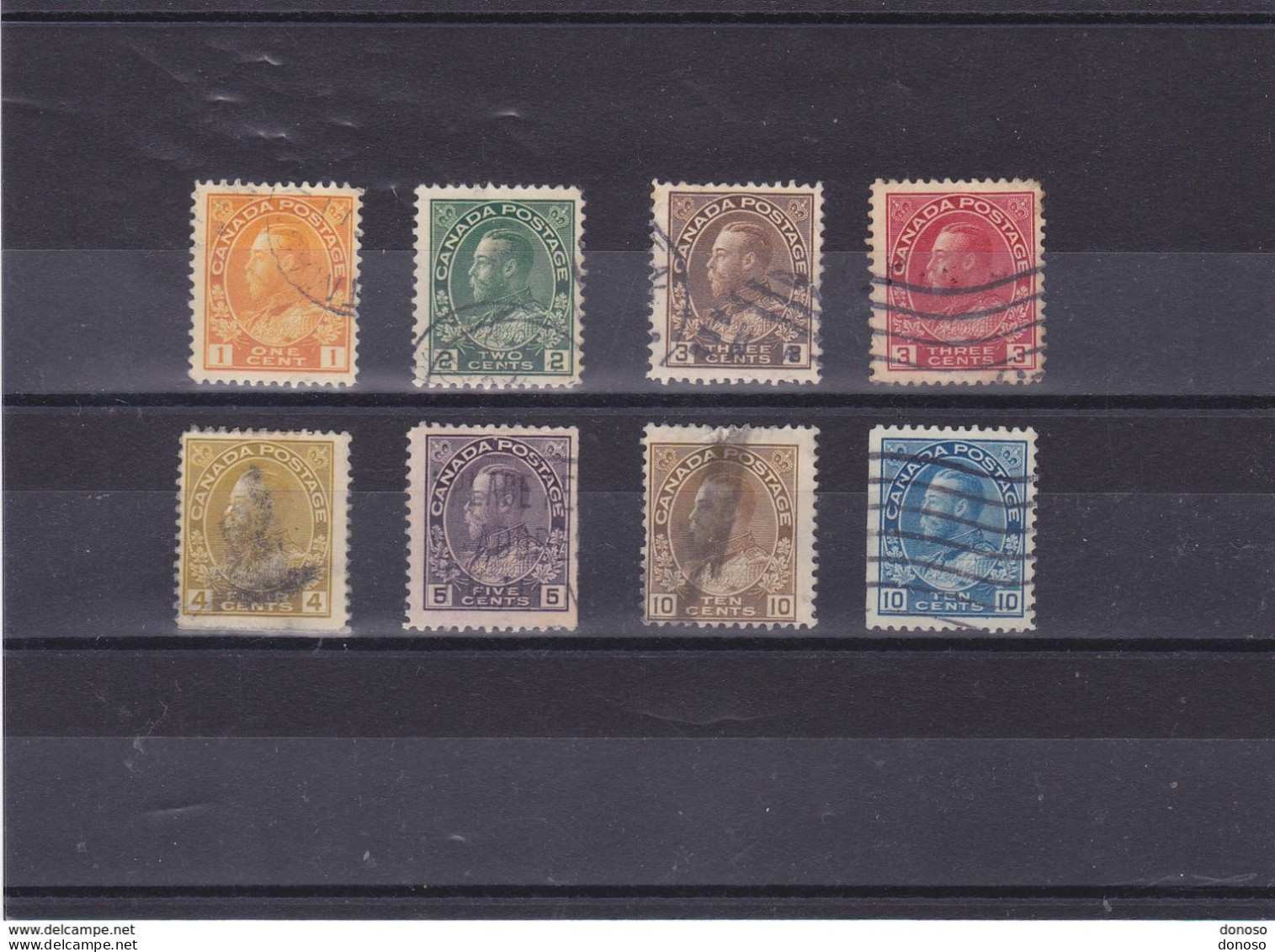 CANADA 1918 GEORGE V Yvert 108-113 +  116-117 Oblitéré, Used Cote : 7.50 Euros - Used Stamps
