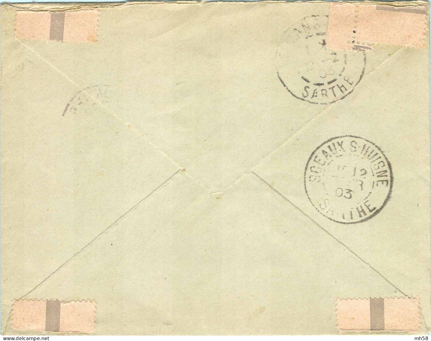 Entier FRANCE - Enveloppe Date ?? Oblitéré - 15c Mouchon Primitif Orange - Standard Covers & Stamped On Demand (before 1995)