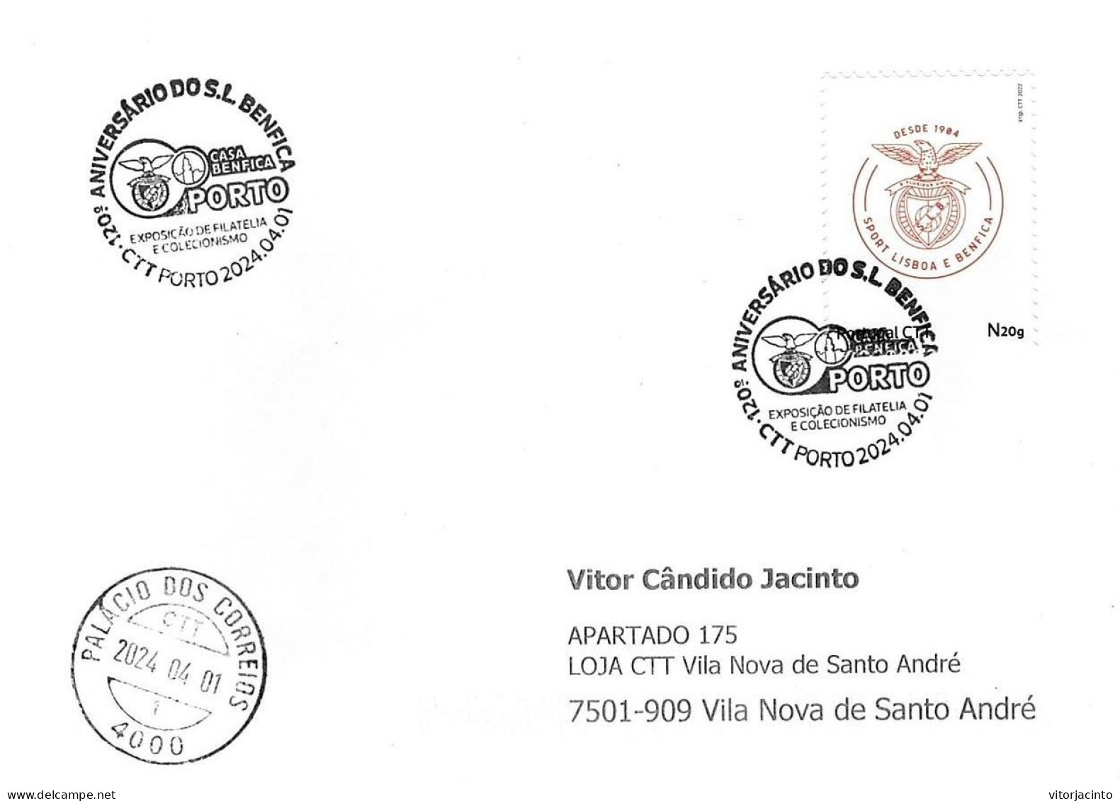 PORTUGAL - Commemorative Postmark - 120th Anniversary Of S. L. BENFICA (real Circulated) - Beroemde Teams