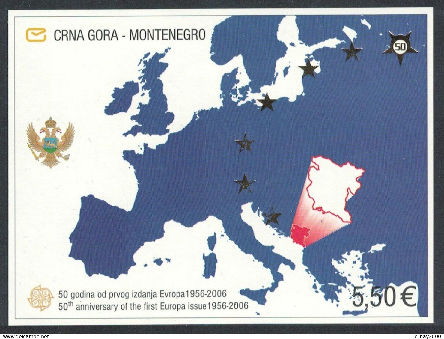 Montenegro 2006 Imperforated Europa CEPT Map MS MNH SG#MS185 - Montenegro