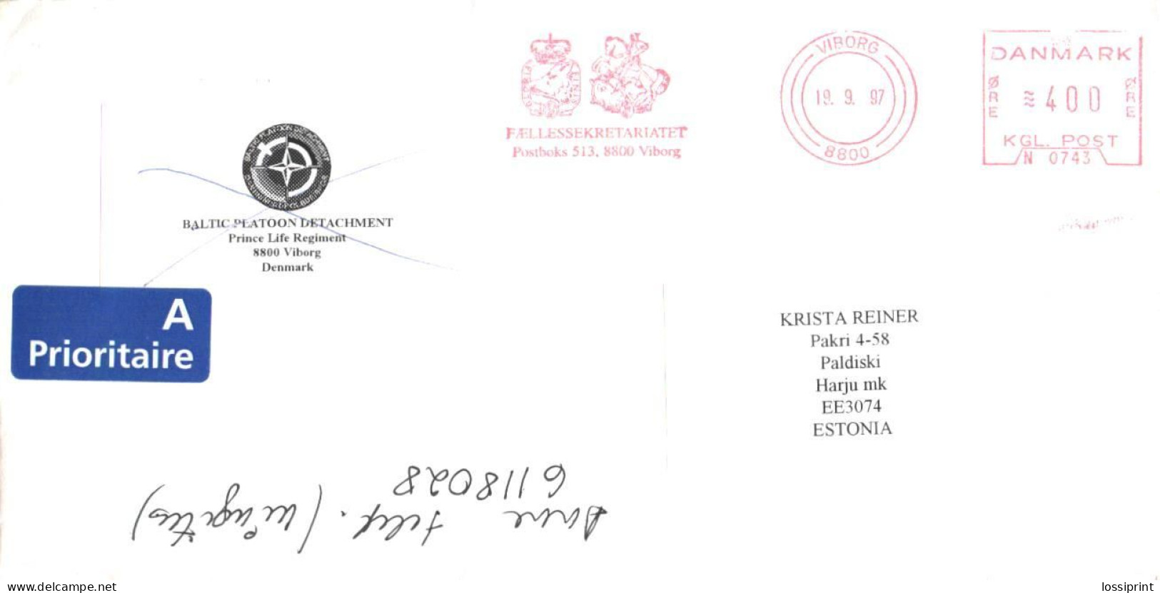 Denmark:Estonia:NATO Letter From Denmark To Estonia 1997 - Servizio