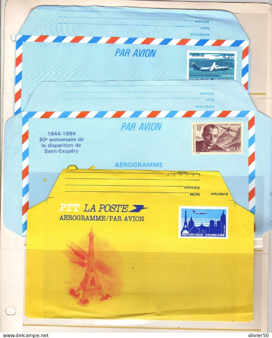 France - (1984-94) - 3 Aerogrammes - Neufs - Aerogramme