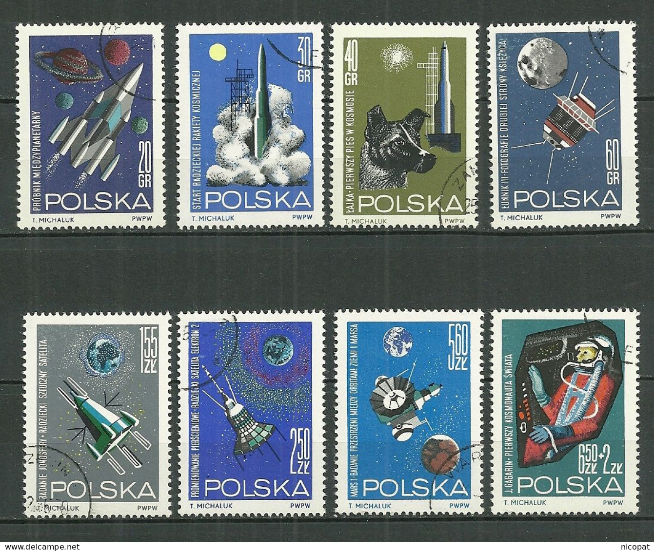 POLAND Oblitéré 1406-1413 Conquêtes Spatiales Espace - Used Stamps