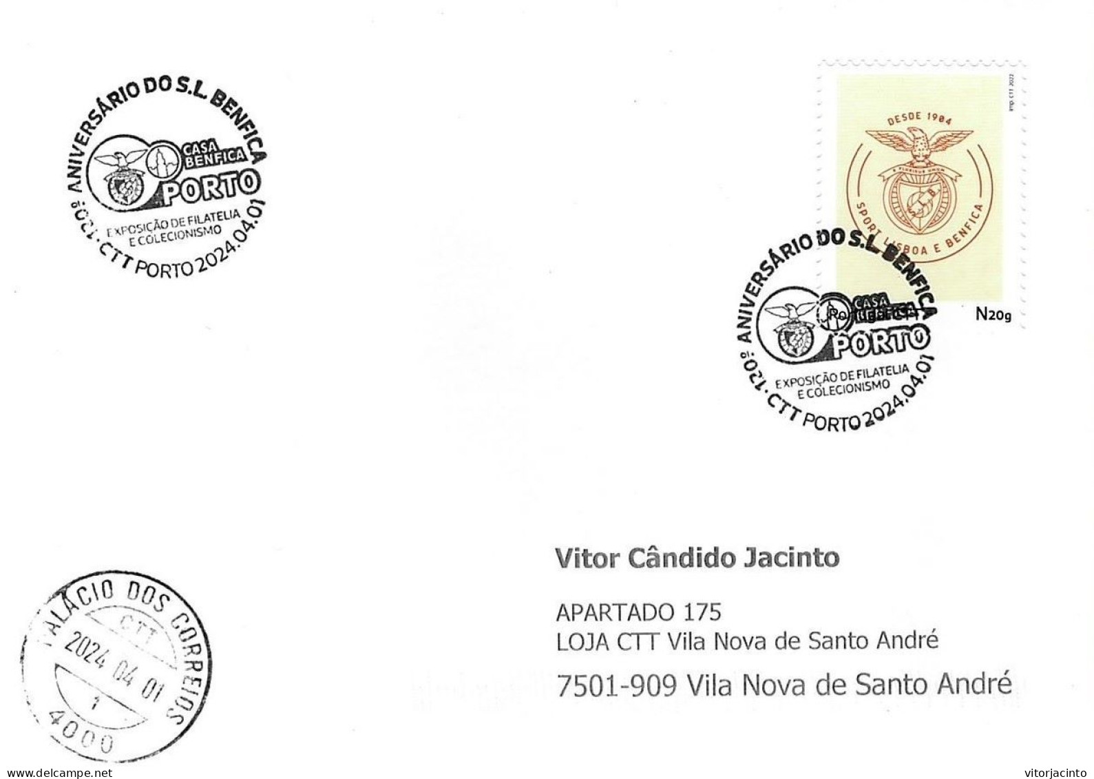 PORTUGAL - Commemorative Postmark - 120th Anniversary Of S. L. BENFICA (real Circulated) - Clubs Mythiques