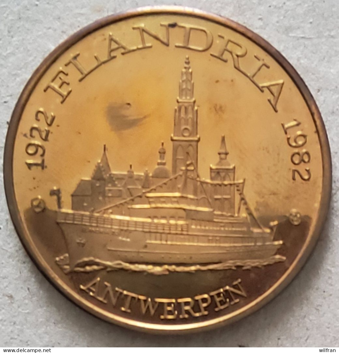 4632 Vz. 60 Jaar Flandria Boten Antwerpen - Kz. Wapen Interprovinciale Stoombootdiensten Flandria - Tokens Of Communes