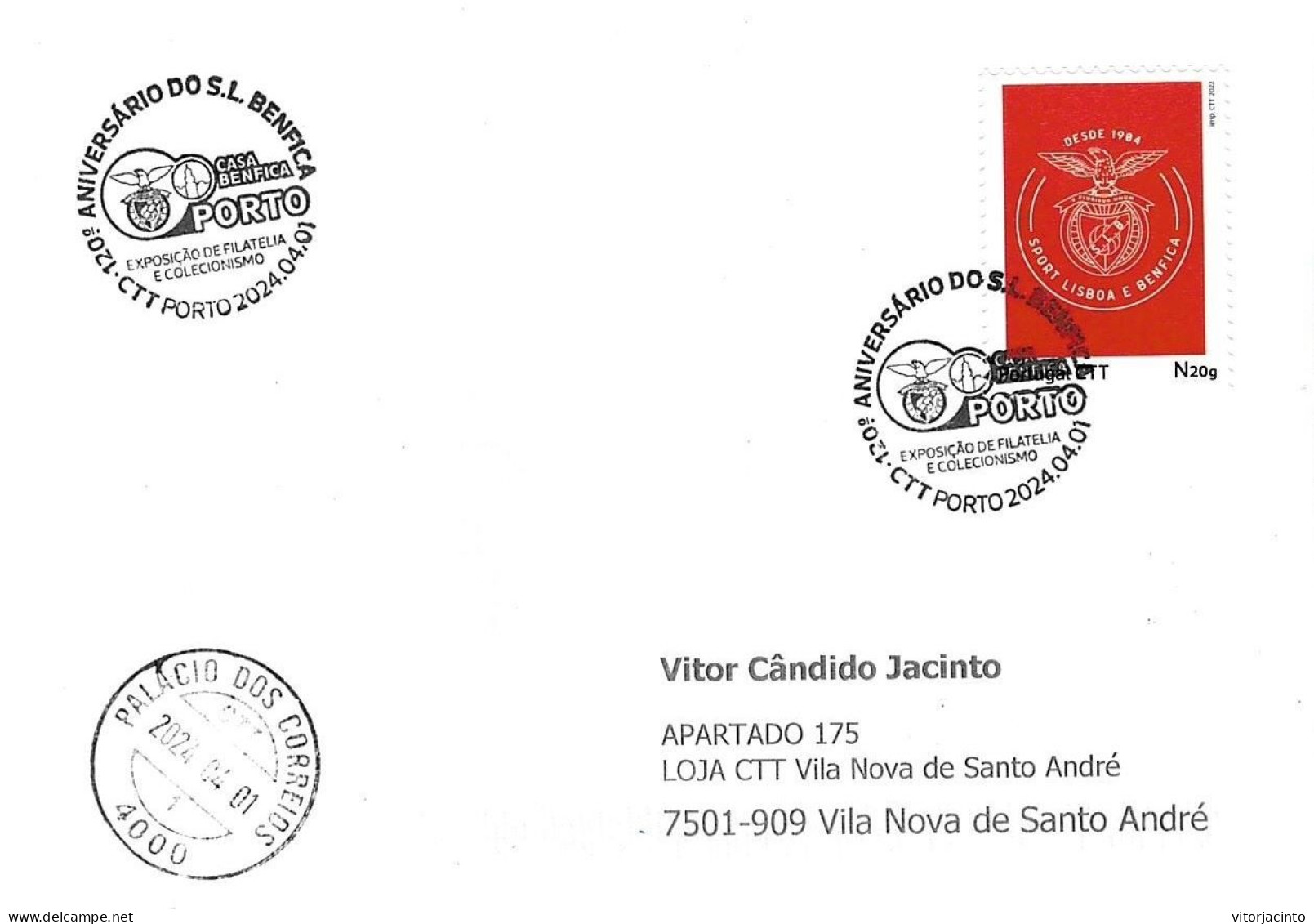 PORTUGAL - Commemorative Postmark - 120th Anniversary Of S. L. BENFICA (real Circulated) - Club Mitici