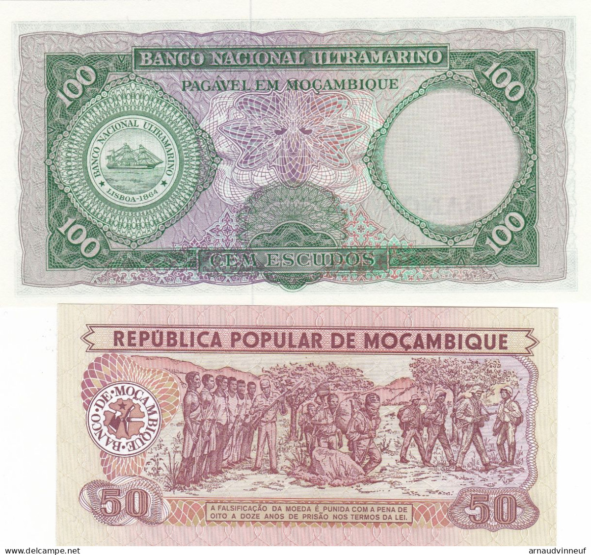 REPUBLICA POPULAR DE MOCAMBIQUE LOT DE 2 BILLETS - Mozambique