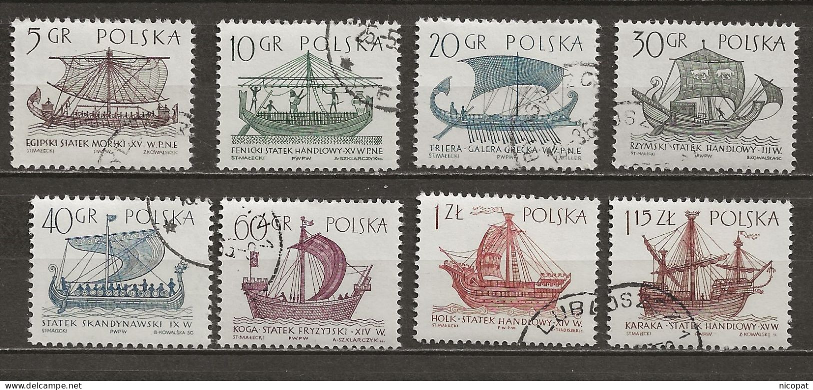 POLAND Oblitéré 1415-1422 Navigation à Voile Voilier Bateau Navire - Used Stamps