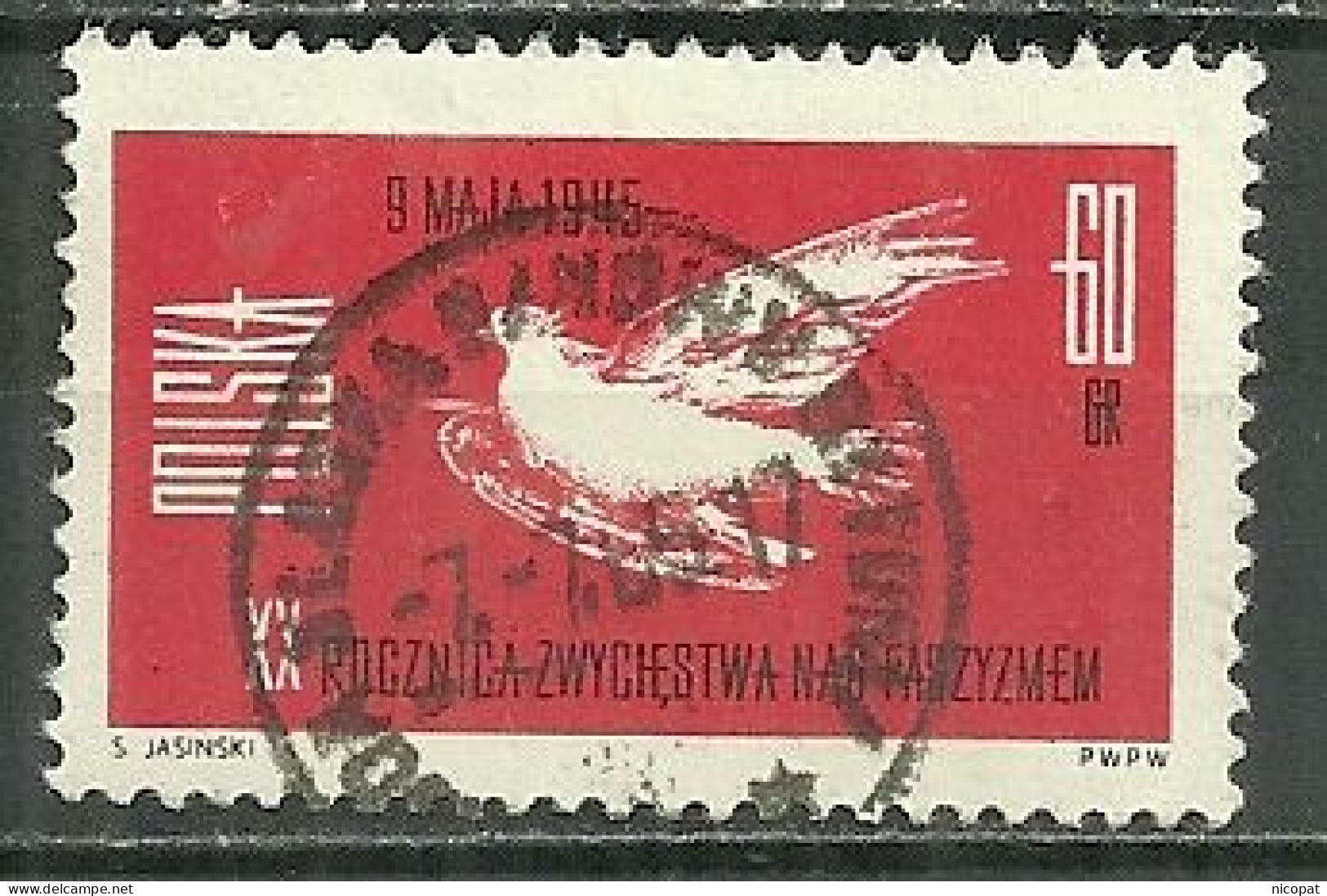 POLAND Oblitéré 1436 Anniversaire De La Paix Colombe Oiseau Bird - Used Stamps