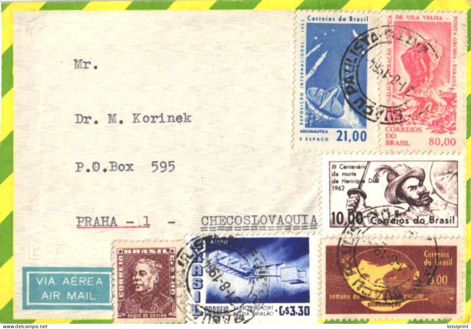 Brasil:Brazil:Cover From Brazil To Czechslovakia 1964 - Lettres & Documents