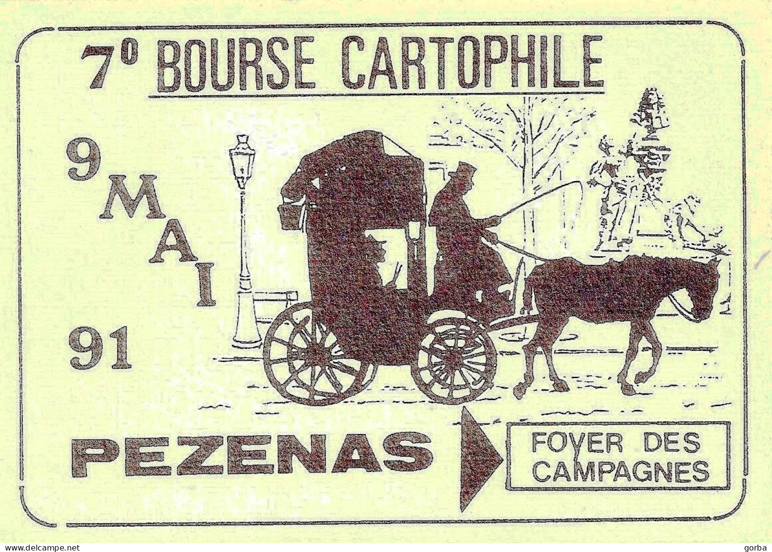 *CPM -   7ème Bourse De PEZENAS (34) 1991 , Dessin De ROMAN Et SCABER - Sammlerbörsen & Sammlerausstellungen