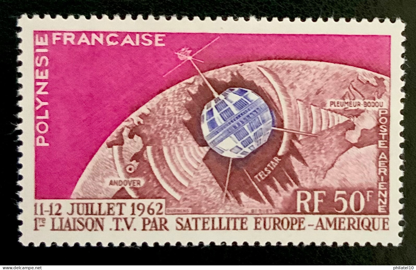 1962 POLYNÉSIE FRANCAISE 1ere LIAISON TV SATELLITE EUROPE AMÉRIQUE - NEUF* - Neufs