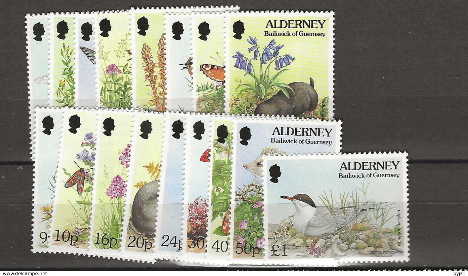 1994 MNH Alderney Mi 65-81 Postfris** - Alderney