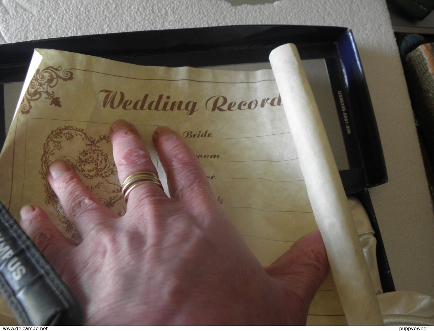 Etui Plaque Argent Certificat Du Mariage Wedding Scroll - Art Asiatique