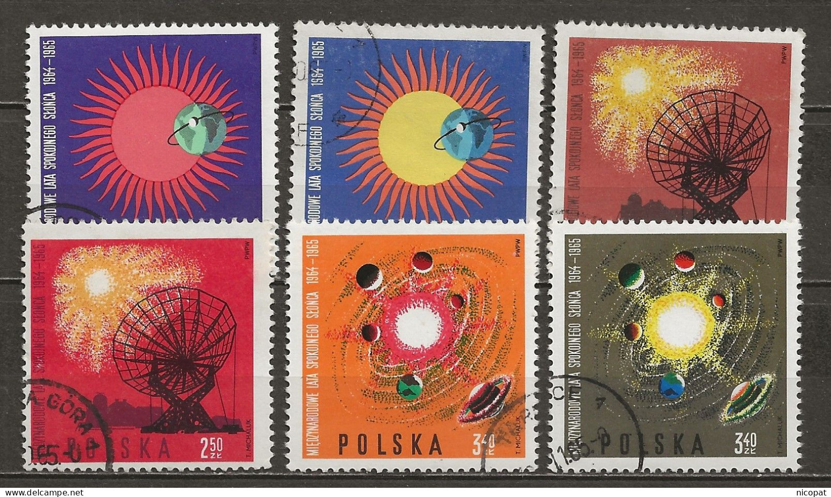 POLAND Oblitéré 1457-1462 Année Internationale Du Soleil Globe Espace - Used Stamps