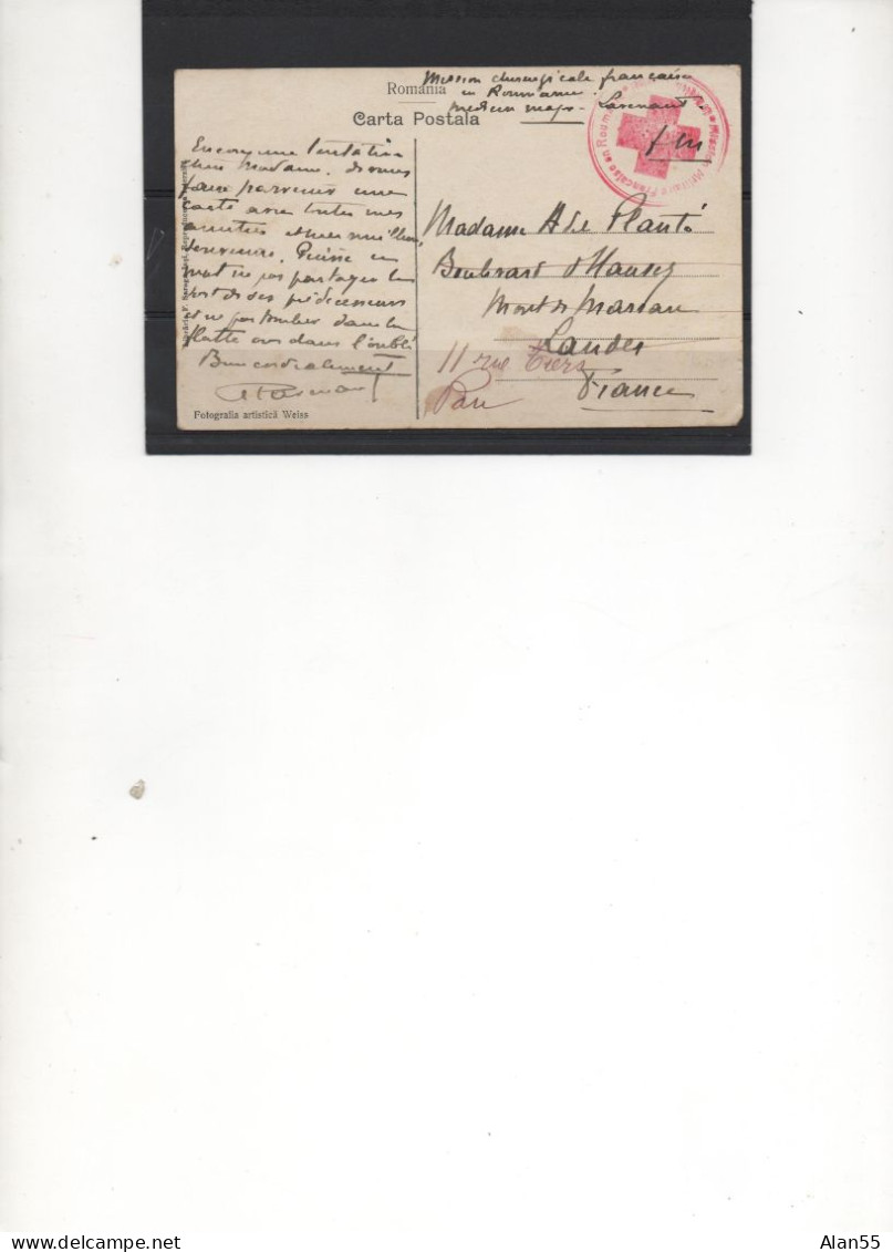 ROUMANIE.1915."RARE "MISSION CHIRURGICALE  FRANCAISE EN ROUMANIE".Médecin Major Lavenant. - Postmark Collection