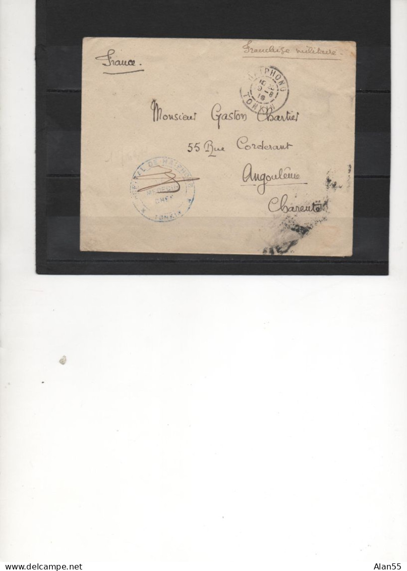 TONKIN.1916. RARE ."HOPITAL DE HAIPHONG-TONKIN-LE MEDECIN-CHEF". - Covers & Documents