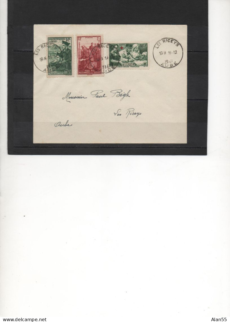 FRANCE.1941. CACHET D'ESSAI. N° 459,474,475, »PRISONNIERS DE GUERRE ». »CROIX-ROUGE ». - 2. Weltkrieg