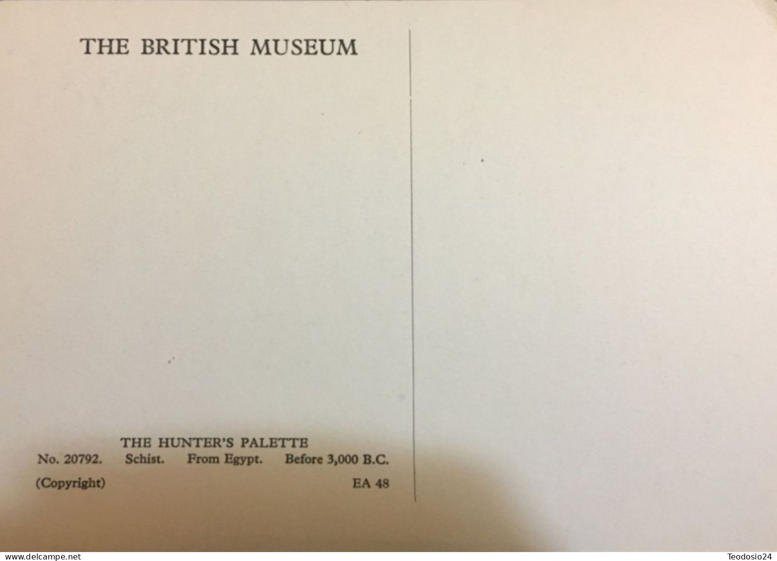 THE BRITISH MUSEUM.- THE HUNTER'S  PALETTE. - Museos