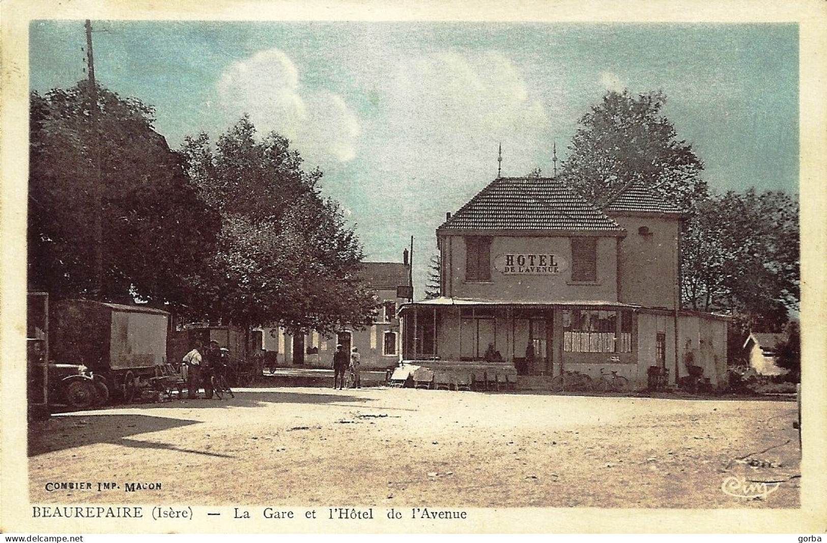 *CPA - 38 - BEAUREPAIRE - La Gare Et L'hôtel De L'avenue - Beaurepaire