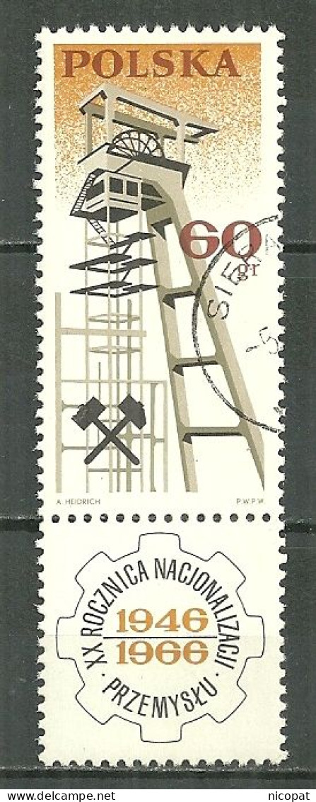 POLAND Oblitéré 1504 Anniversaire De La Nationalisation Des Industries Et Exposition Minière De Przemysil Mine Chevalet - Used Stamps