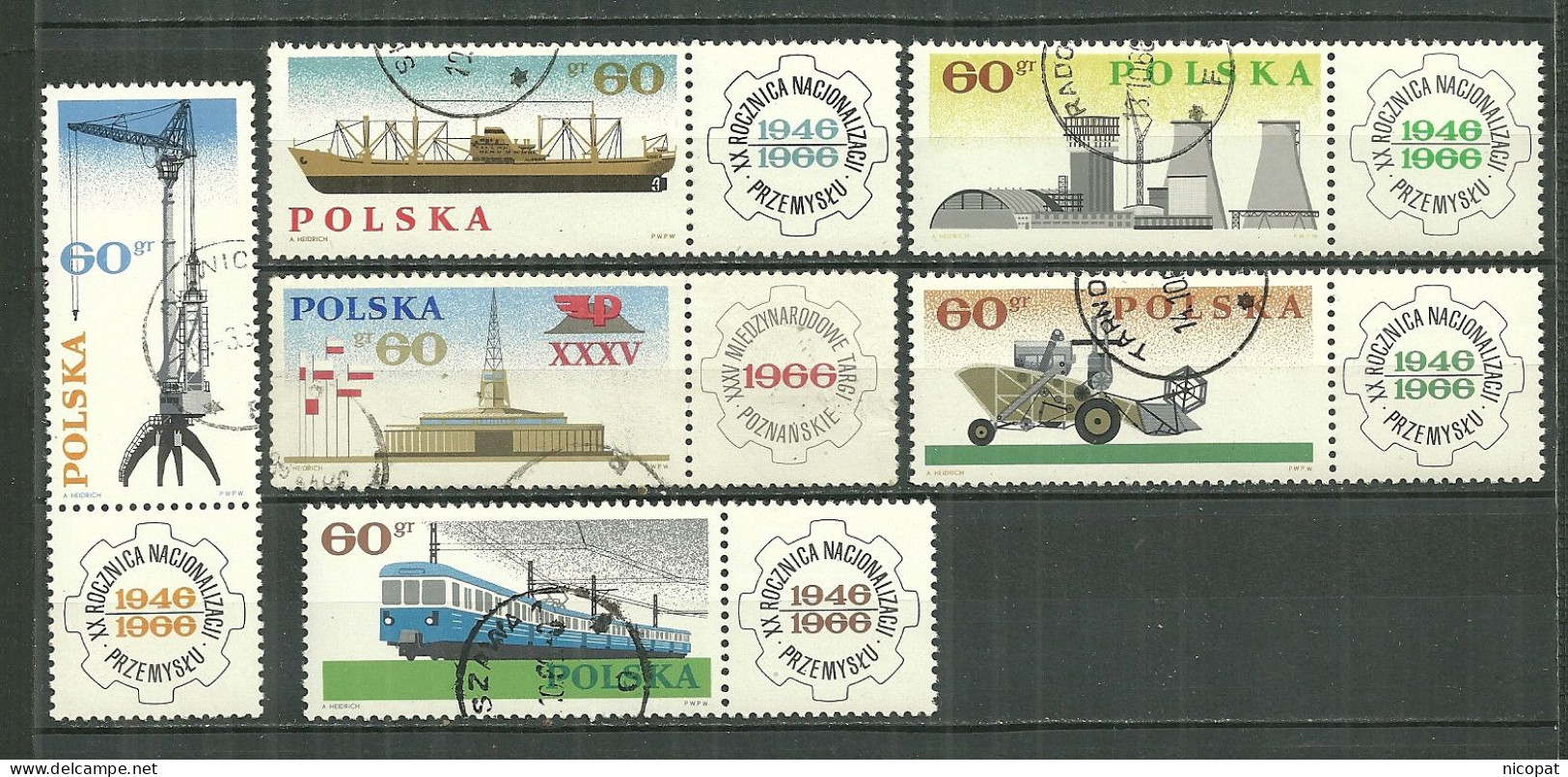 POLAND Oblitéré 1516-1521 Anniversaire De La Nationalisation Des Industries Bateau Navire - Used Stamps