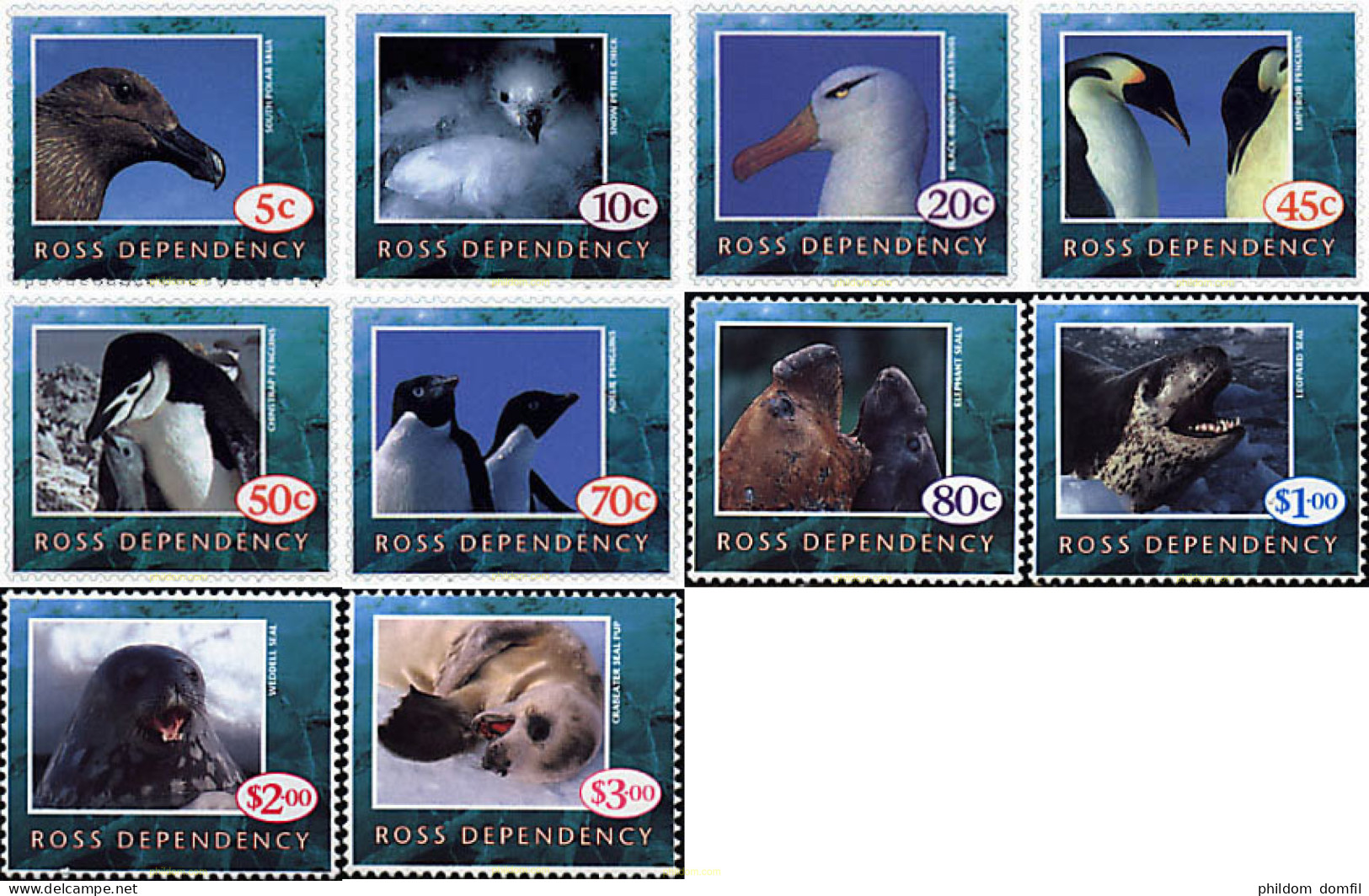 45291 MNH NUEVA ZELANDA. Dependencia Ross 1994 FAUNA MARINA - Nuevos