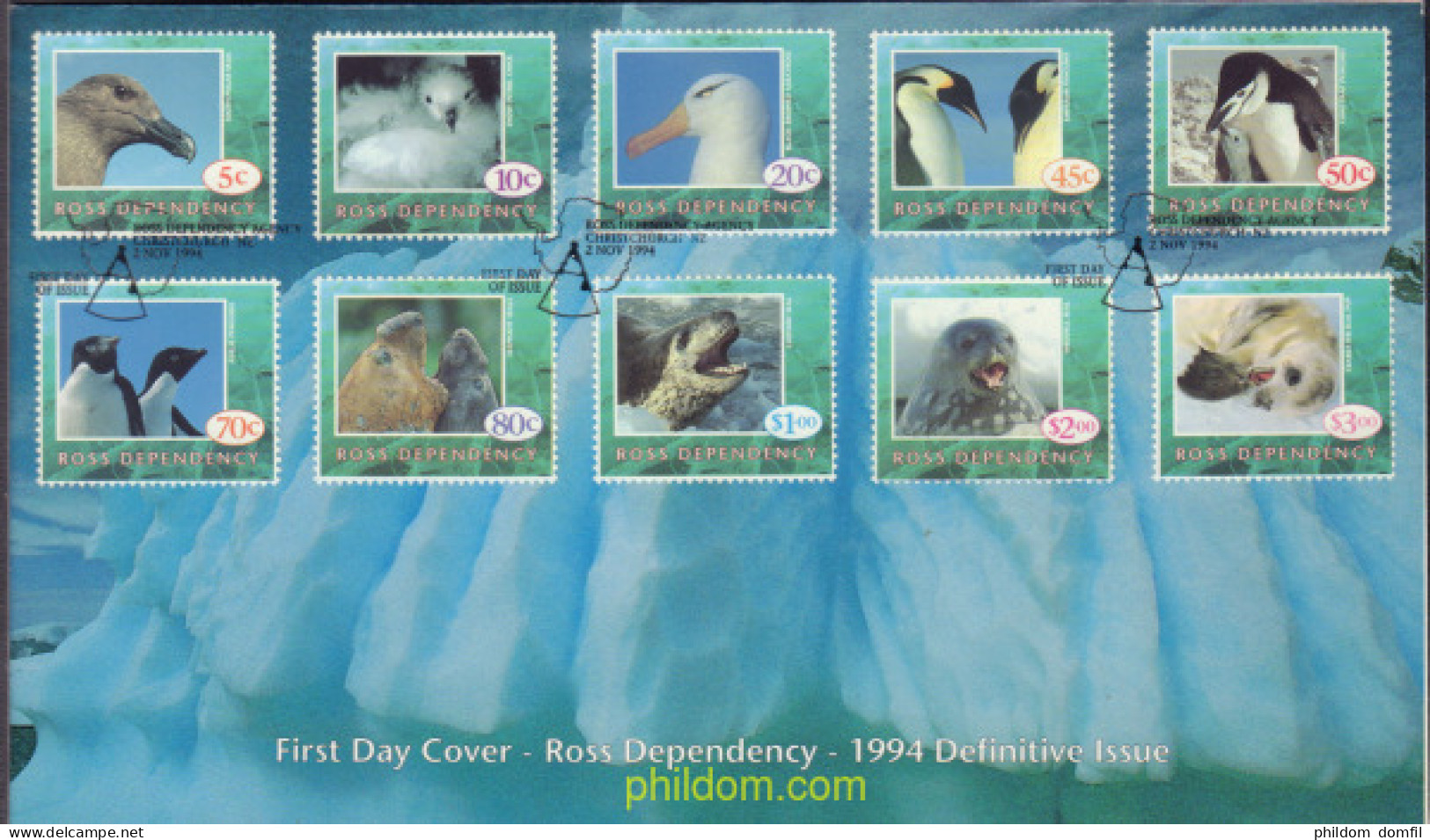 397836 MNH NUEVA ZELANDA. Dependencia Ross 1994 FAUNA MARINA - Unused Stamps