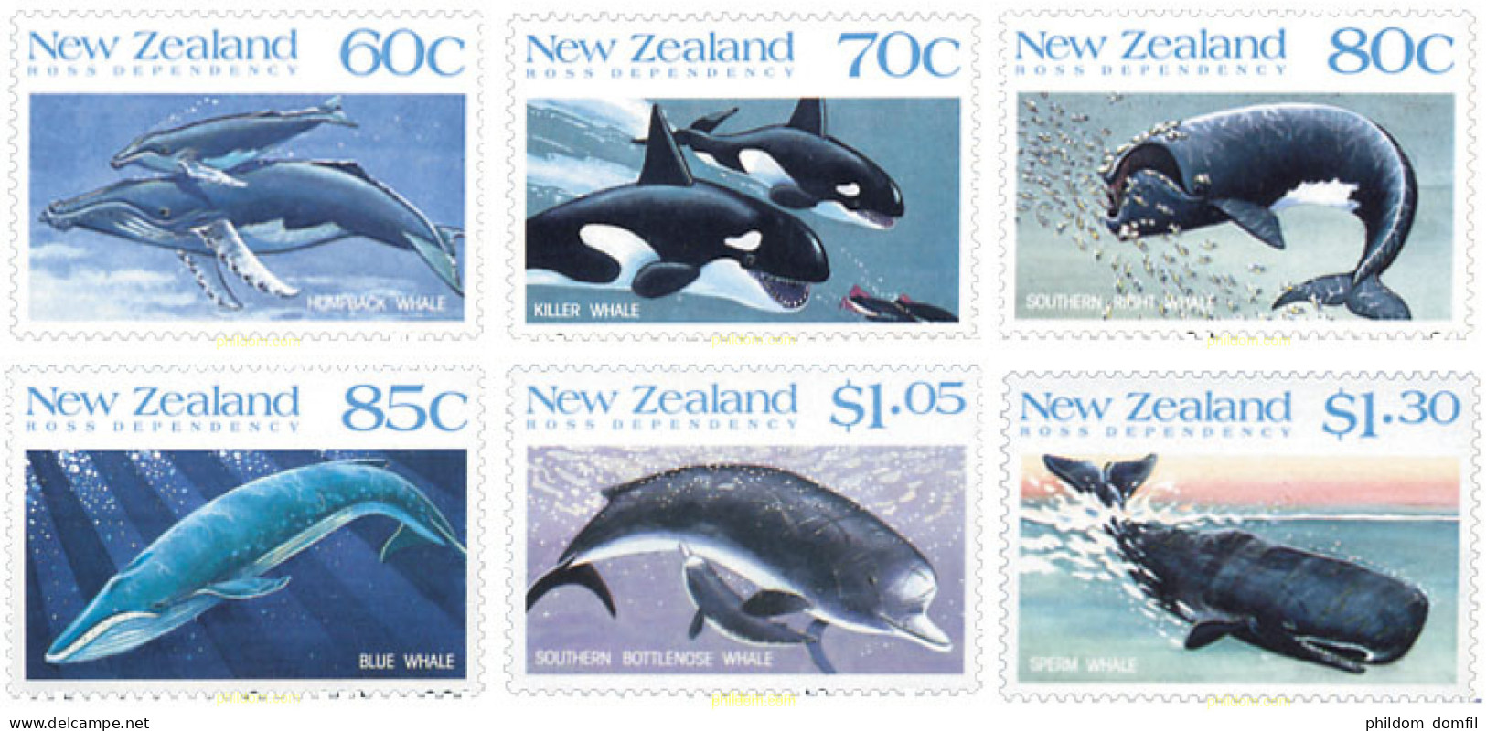 44679 MNH NUEVA ZELANDA. Dependencia Ross 1988 BALLENAS - Nuevos