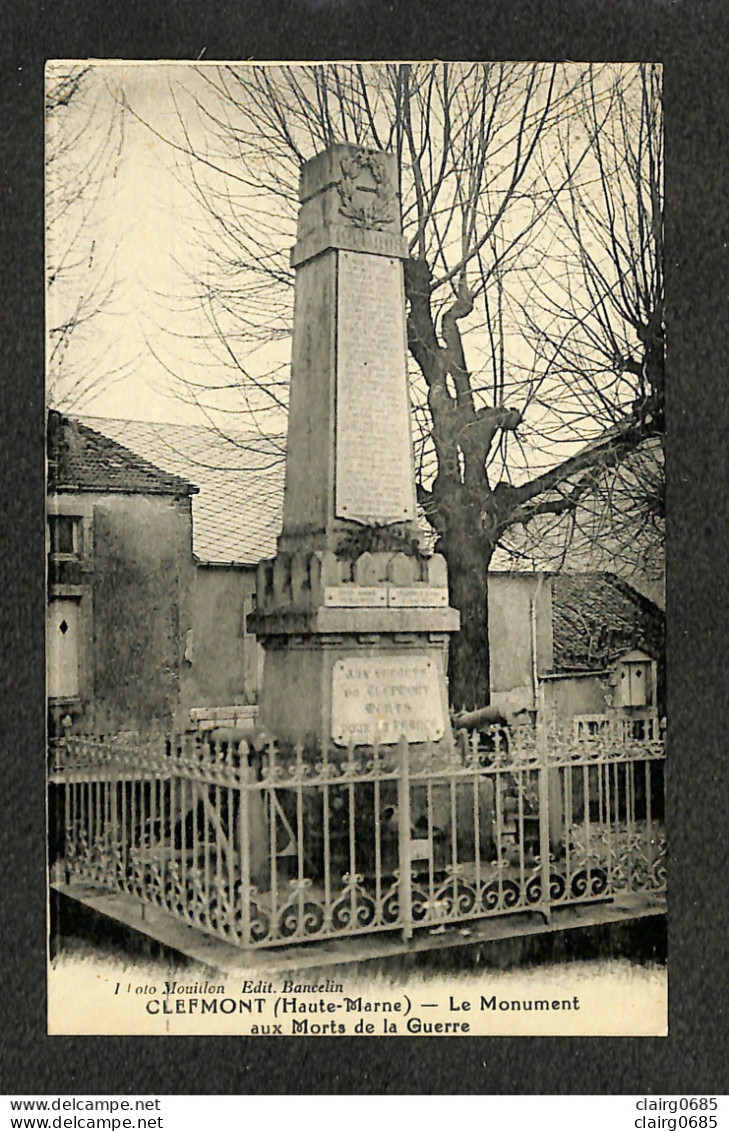 52 - CLEFMONT - Le Monument Aux Morts De La Guerre - 1945 - RARE - Clefmont