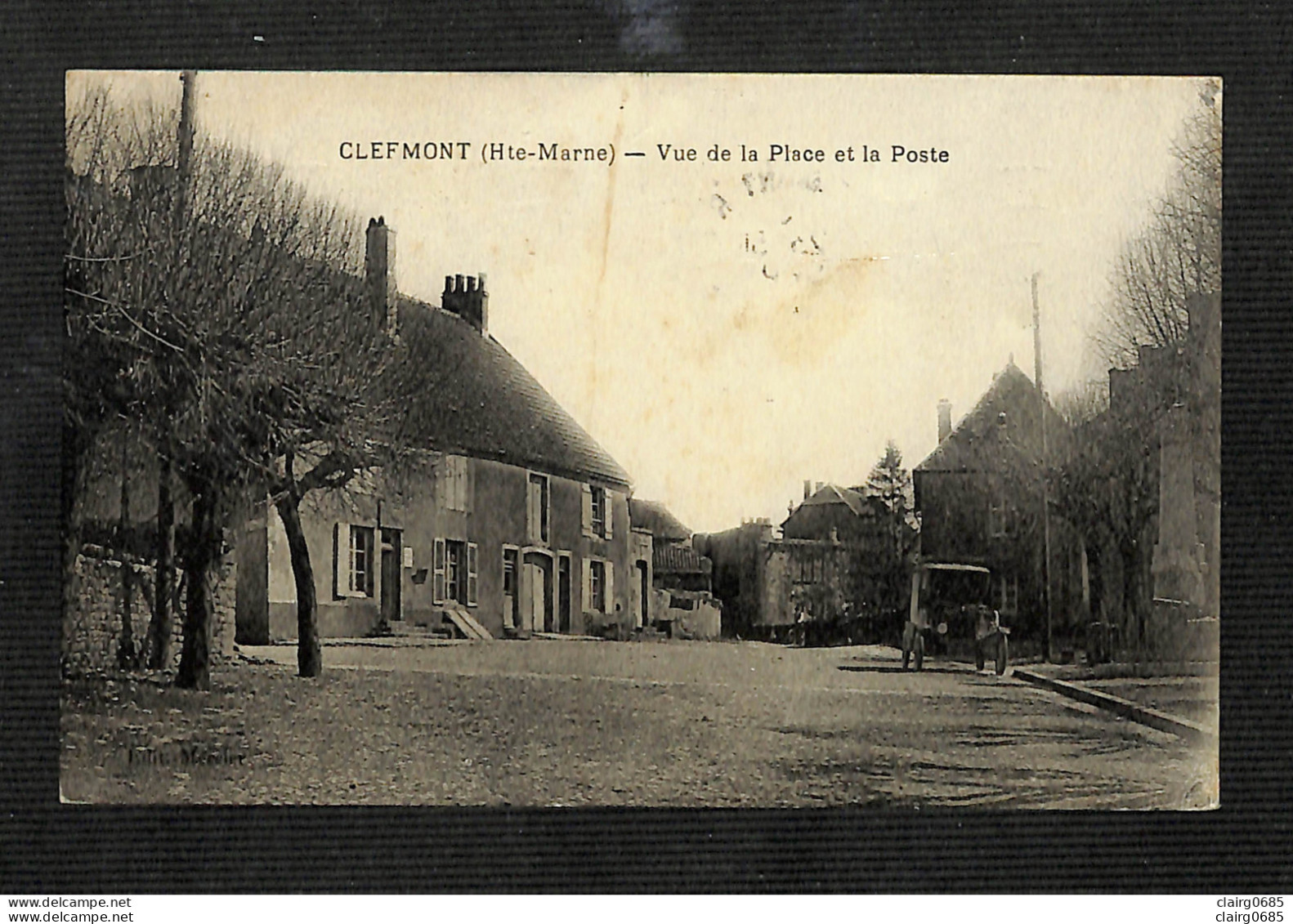 52 - CLEFMONT - Vue De La Place Et La Poste - 1946 - Clefmont